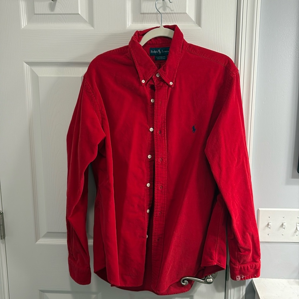 Ralph Lauren Red Corduroy Button-down Shirt